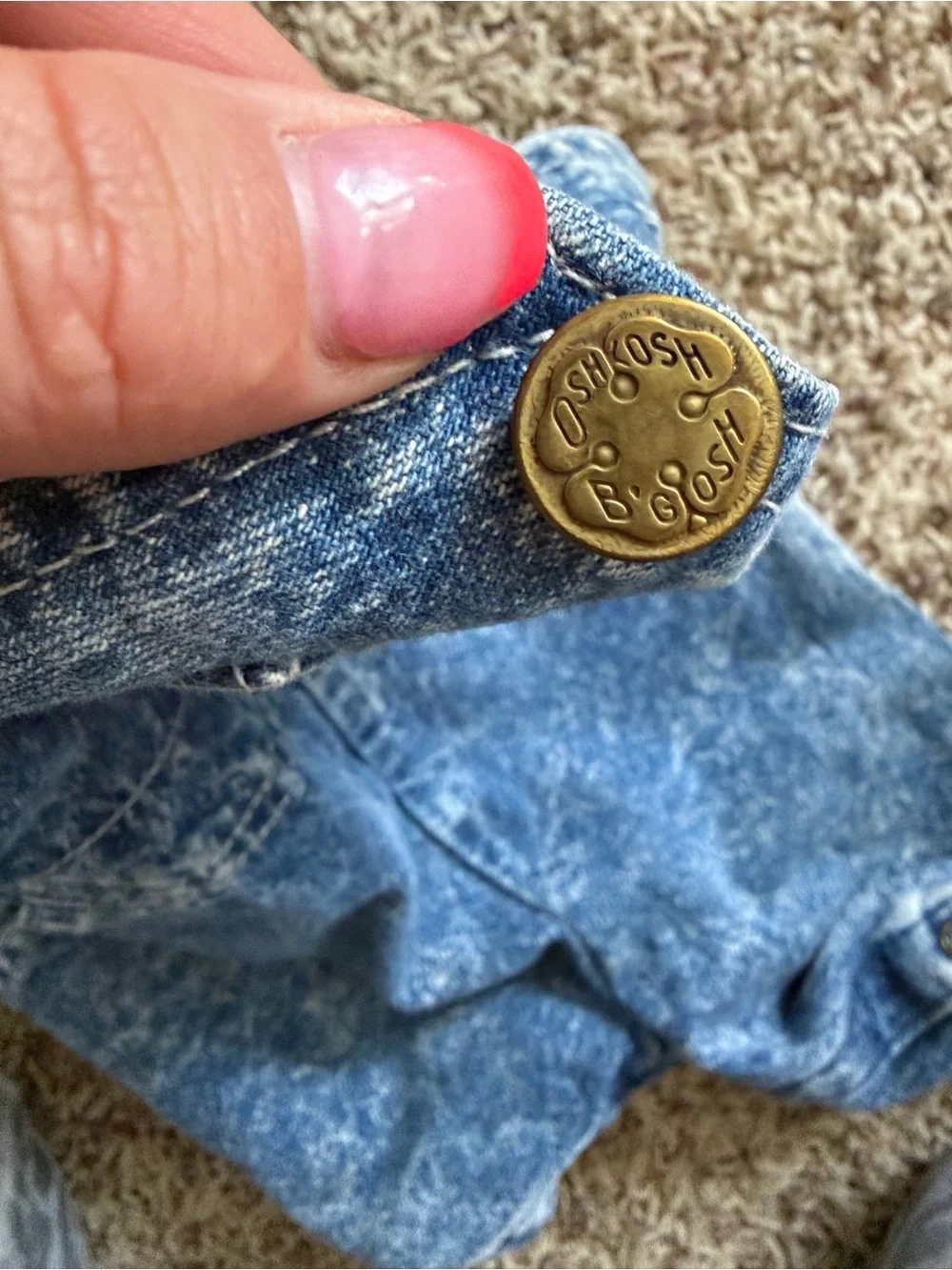 OshKosh B'gosh vintage 80’s Acid Wash Blue Denim Kids Overalls